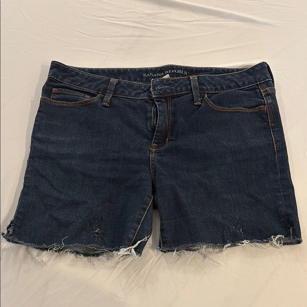 Banana Republic Blue Jean Shorts Distressed Style